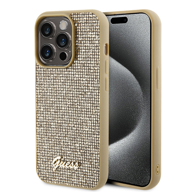 Husa pentru Apple iPhone 15 Pro Max, Guess, Disco Metal Script
