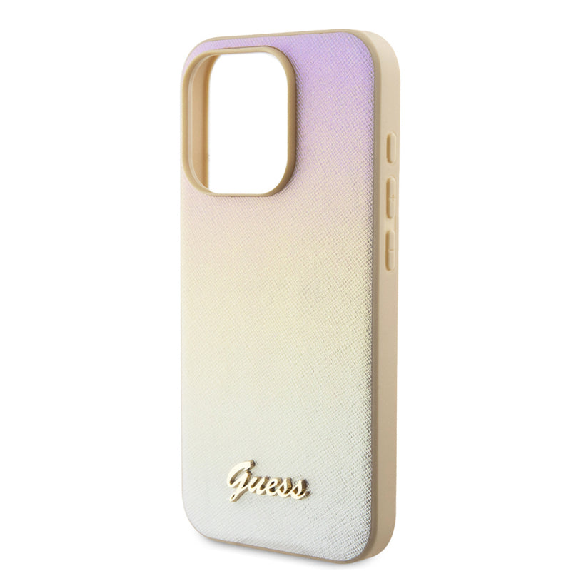 Husa pentru Apple iPhone 15 Pro Max, Guess, Saffiano Iridescent Script