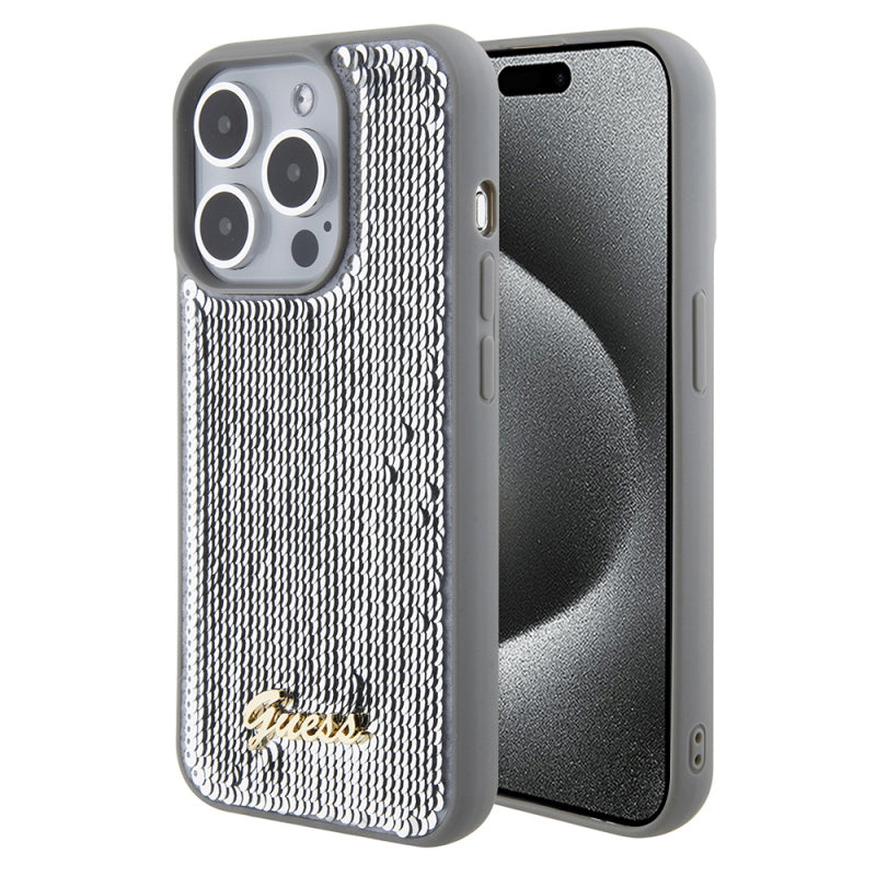 Husa pentru Apple iPhone 15 Pro Max, Guess, Sequin Script Metal