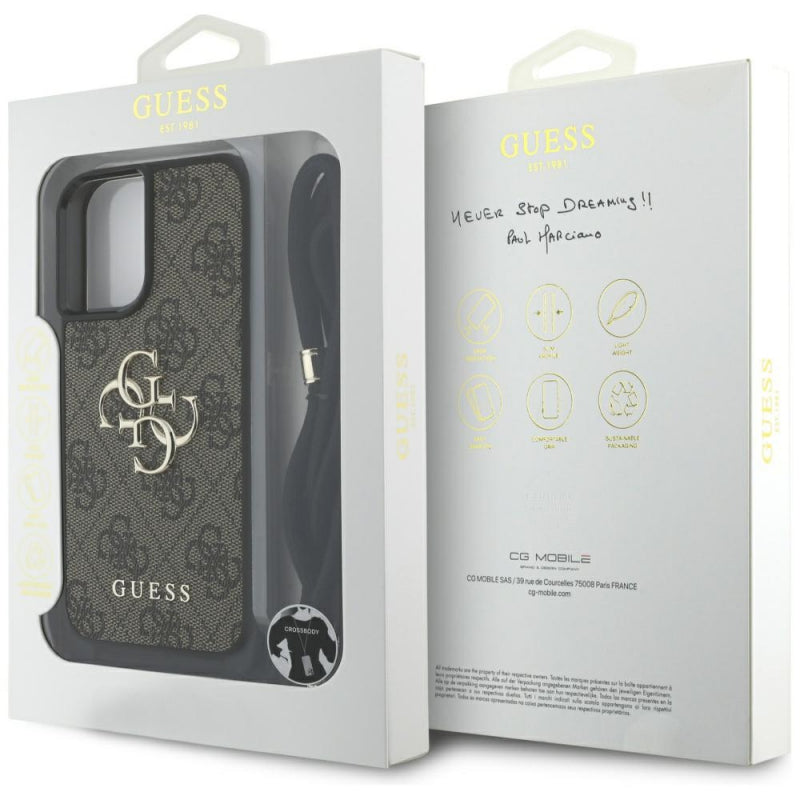 Husa pentru Apple iPhone 16, Guess, 4G CBDY Big Logo with Cord Strap
