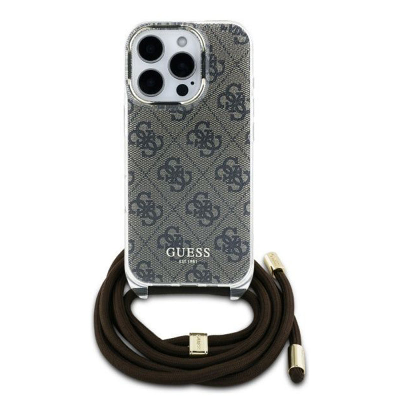 Husa pentru Apple iPhone 16 Pro, Guess, Crossbody Cord 4G Print