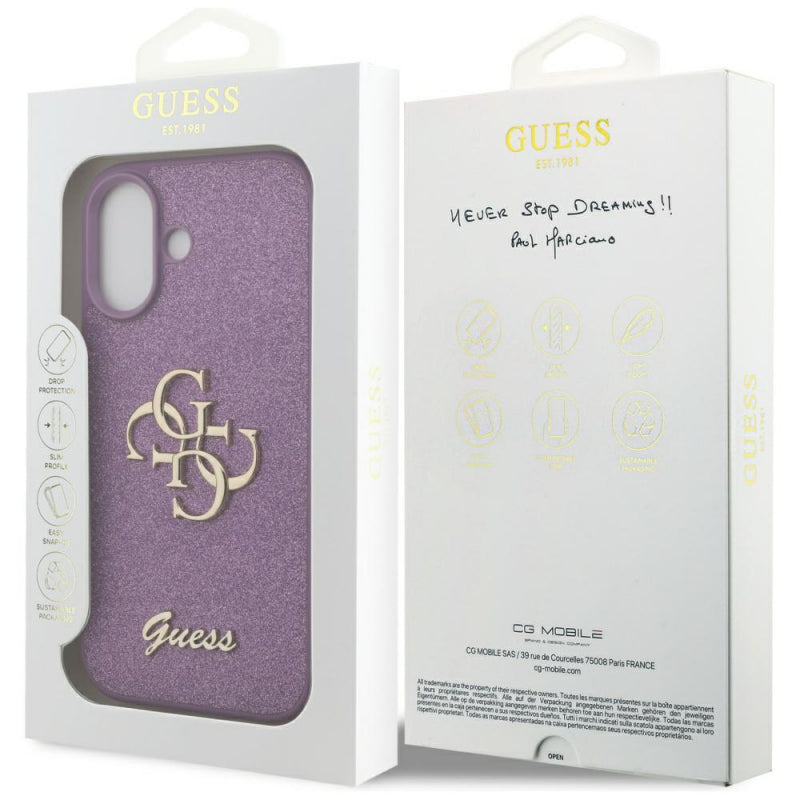 Husa pentru Apple iPhone 17, Guess, Fixed Glitter Big 4G