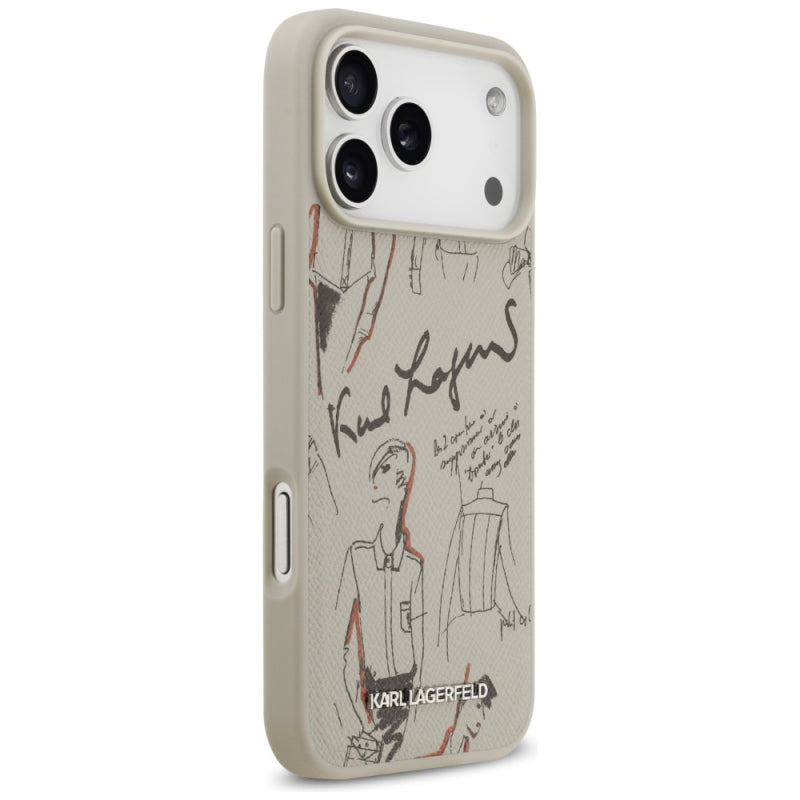 Husa pentru Apple iPhone 17 Pro Max, Karl Lagerfeld, Grained Pattern Logo