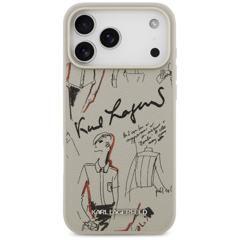 Husa pentru Apple iPhone 17 Pro Max, Karl Lagerfeld, Grained Pattern Logo