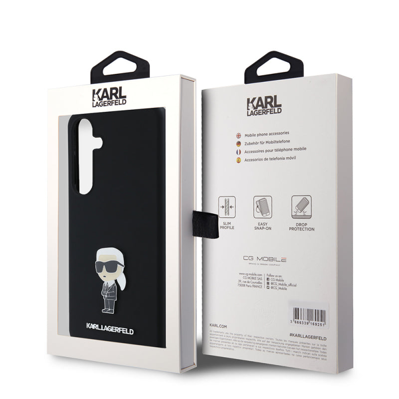 Husa pentru Samsung Galaxy S24+ S926, Karl Lagerfeld, Silicone Ikonik Karl Metal