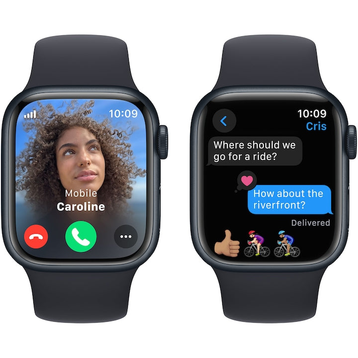 Apple Watch Series 9, GPS, Cellular, Carcasa Midnight Aluminium 41mm, Midnight Sport Band - M/L - second hand