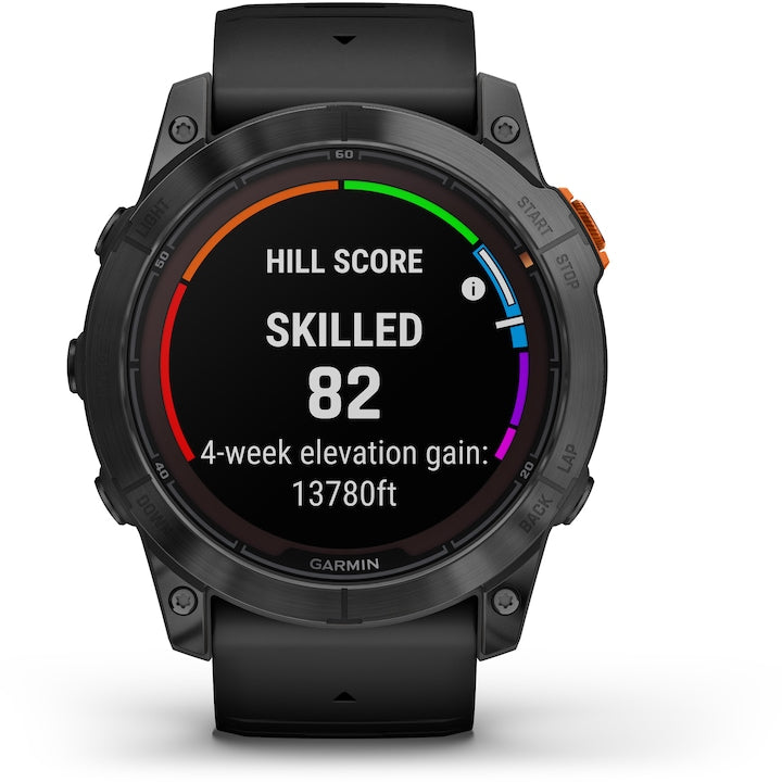 Smartwatch Garmin Fenix 7X Pro Solar, Glass, curea Neagra, Slate Grey