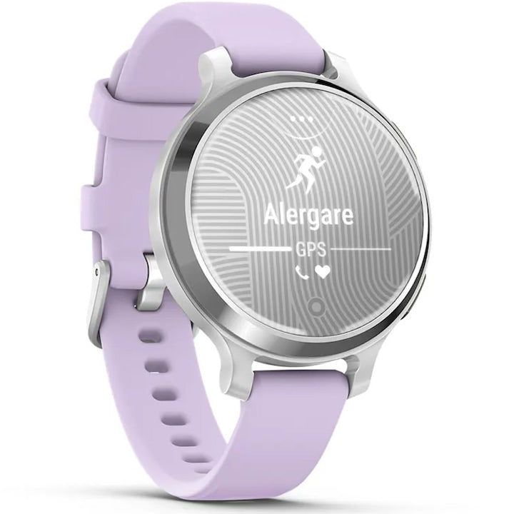 Smartwatch Garmin Lily 2 Active, 38mm, GPS, curea silicon, Silver/Purple Jasmine