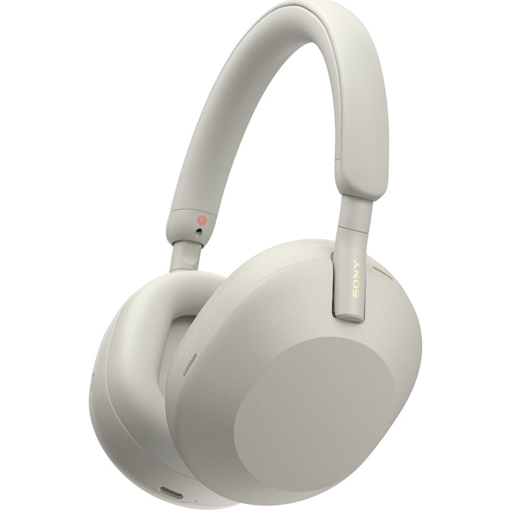 Casti Over the Ear Sony WH-1000XM5S, Wireless, Bluetooth, Noise cancelling, Autonomie baterie 30 ore, Microfon, Alexa si Google Assistant, Platinum Silver