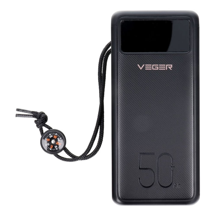 Baterie Externa Veger, 50000mAh, PD QC3.0 5A 22,5W Tank Lite, Negru