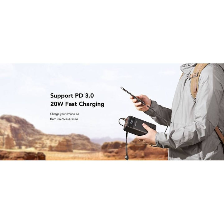 Baterie Externa Veger, 50000mAh, PD QC3.0 5A 22,5W Tank Lite, Negru