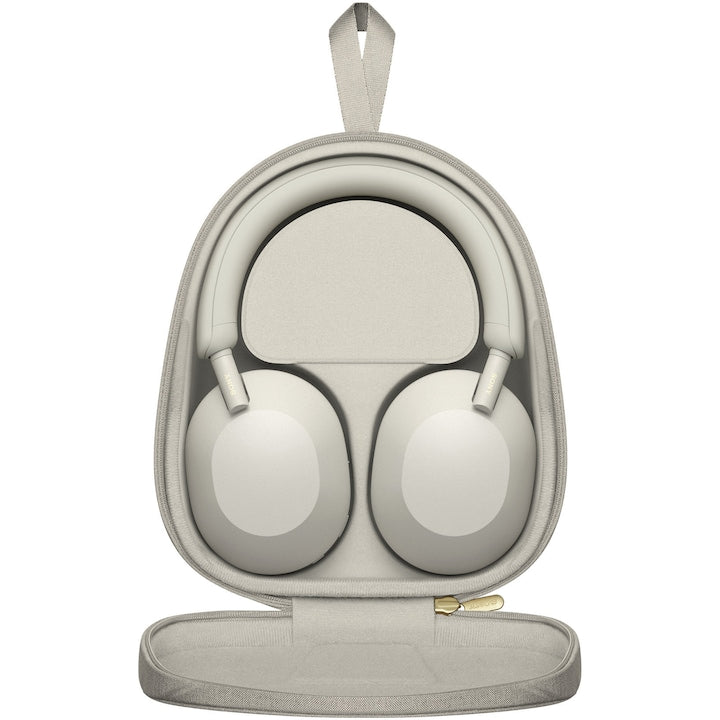 Casti Over the Ear Sony WH-1000XM5S, Wireless, Bluetooth, Noise cancelling, Autonomie baterie 30 ore, Microfon, Alexa si Google Assistant, Platinum Silver