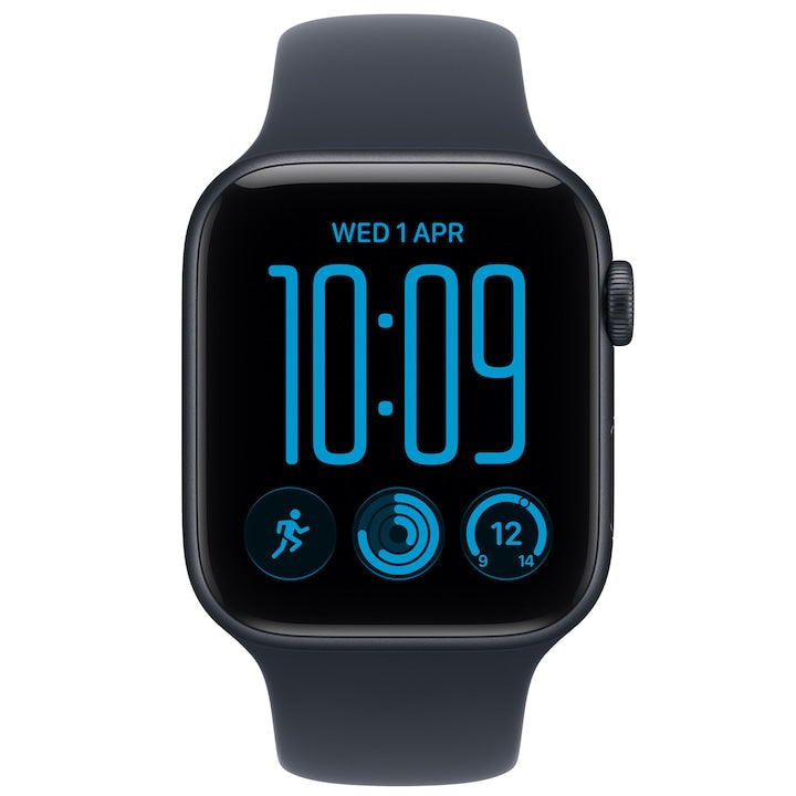 Apple Watch SE 3, GPS, Carcasa Midnight Aluminium 44mm, Navy Blue Sport Band - M/L
