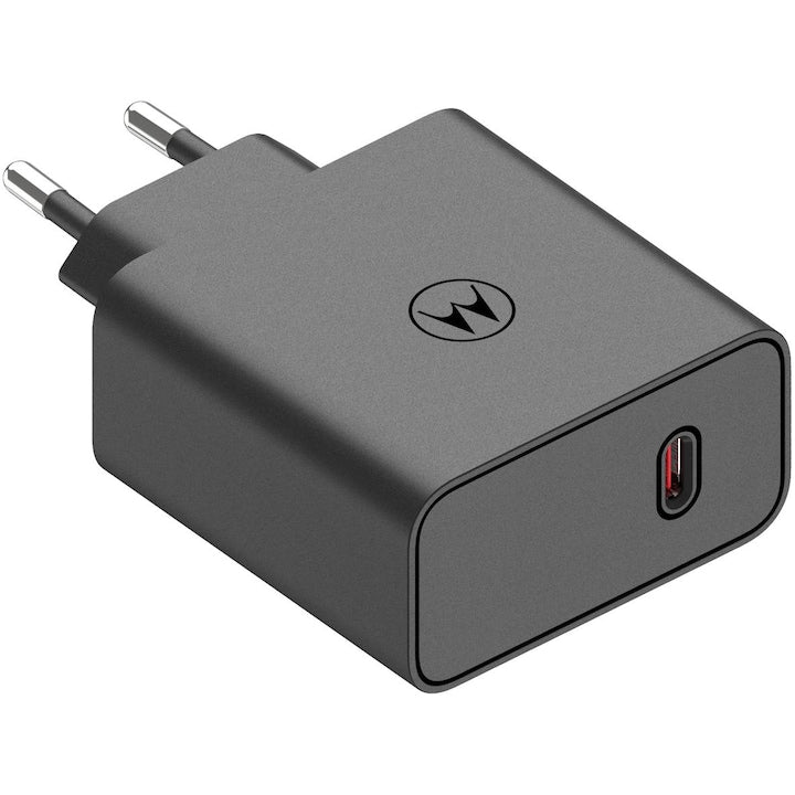 Incarcator retea original Motorola TurboPower 125W GaN, port USB Type-C, inclus cablu USB Type-C (6.5A), Negru
