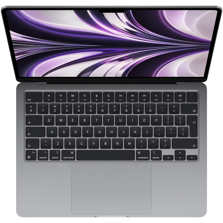 Laptop Apple MacBook Air 13-inch, cu procesor Apple M2, 8 nuclee CPU si 8 nuclee GPU, 8 GB, 256GB, Space Grey, Layout INT