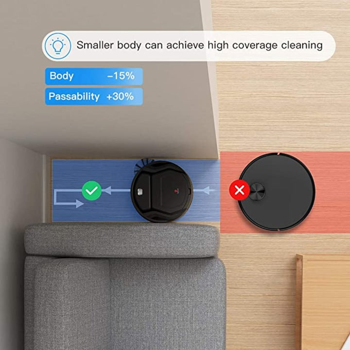 Aspirator robot Lefant M201, 1800mah, 0.5L, 4 functii de curatare, Autonomie 100 min, Control vocal, Senzori 360