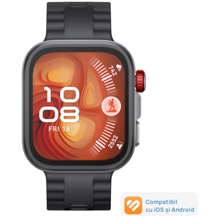 Smartwatch HUAWEI Watch Fit 4 Pro, Black Body with Black Fluoroelastomer Strap