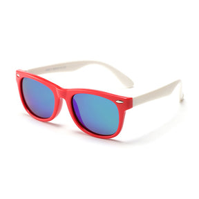 Techsuit Sunglasses Polarised (D802), for Kids, UV Protection, Rosu / White / Green