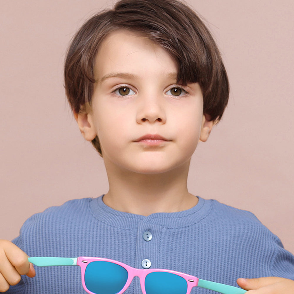Techsuit Sunglasses Polarised (D802), for Kids, UV Protection, Rosu / White / Green