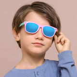 Techsuit Sunglasses Polarised (D802), for Kids, UV Protection, Rosu / White / Green