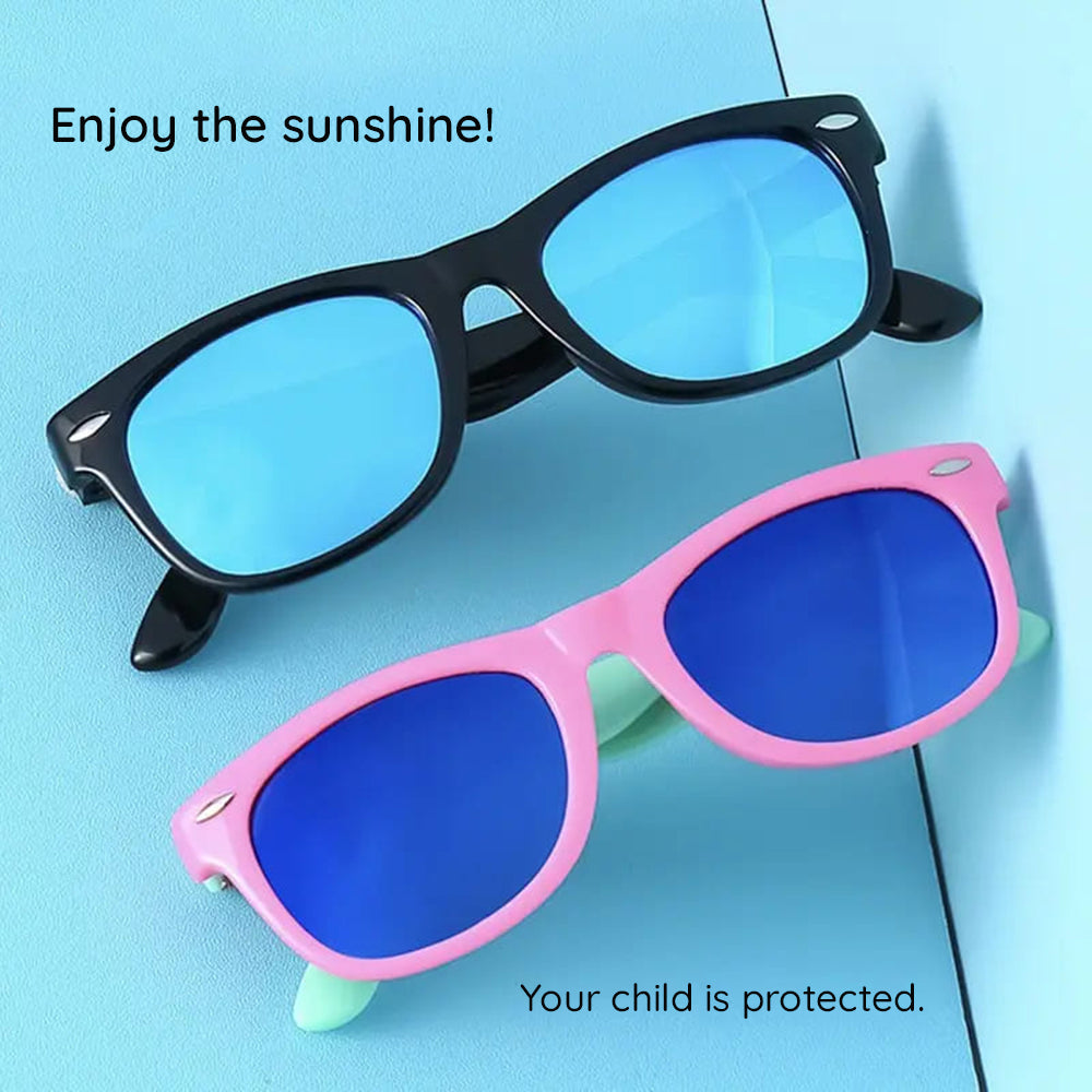 Techsuit Sunglasses Polarised (D802), for Kids, UV Protection, Rosu / White / Green