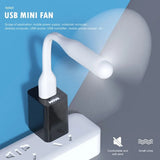 Techsuit Mini USB Fan (TUF1), Portable, Flexible, Bendable, 5V, Albastru