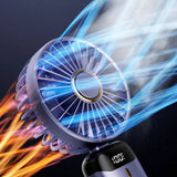 Techsuit Handheld Fan (N15), Foldable Design, Digital Display, Ultra Silent, 1800mAh, Verde