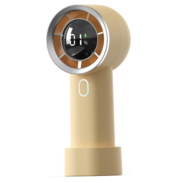 Techsuit Handheld Fan (HX130), Digital Display, Ultra Silent, 1200mAh, Galben