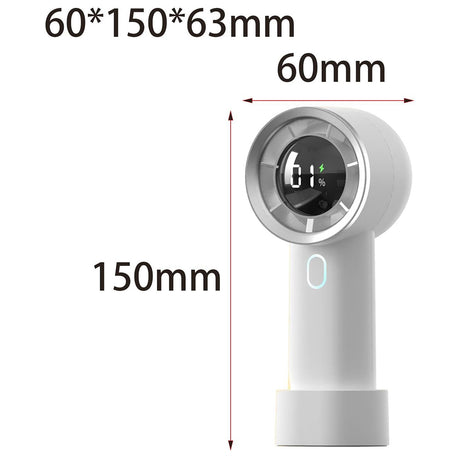 Techsuit Handheld Fan (HX130), Digital Display, Ultra Silent, 1200mAh, Alb