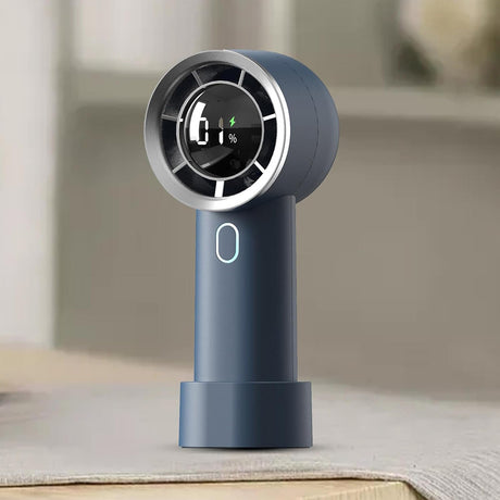 Techsuit Handheld Fan (HX130), Digital Display, Ultra Silent, 1200mAh, Albastru