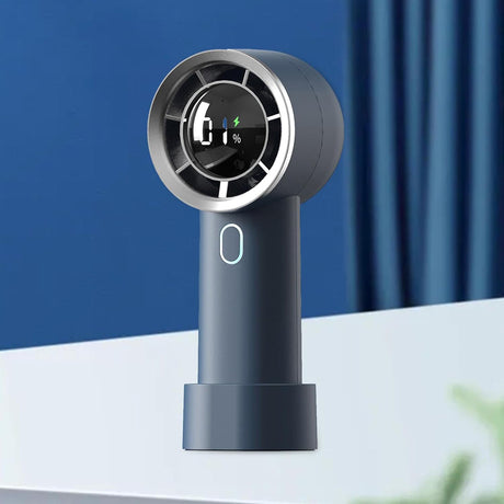 Techsuit Handheld Fan (HX130), Digital Display, Ultra Silent, 1200mAh, Albastru
