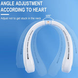 Techsuit Neck Fan (H6), Portable, USB, Rechargeable, Adjustable, Digital Display, 1200mAh, Roz