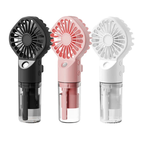 Techsuit Handheld Fan (G10), Portable, with Humidifier, Four Speeds, USB, Roz