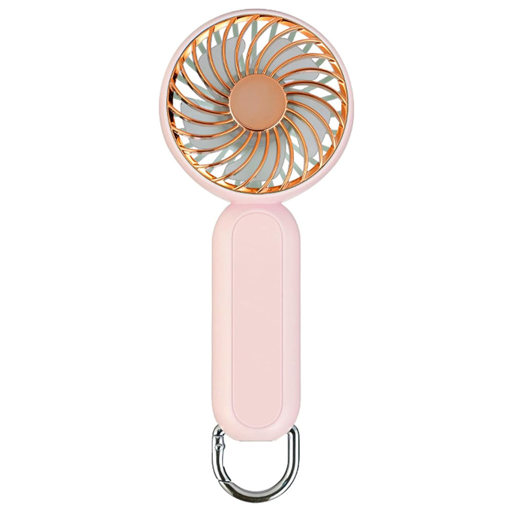 Techsuit Handheld Fan (A217), USB Rechargeable, Three Speeds, 1200mAh, Auriu Pink