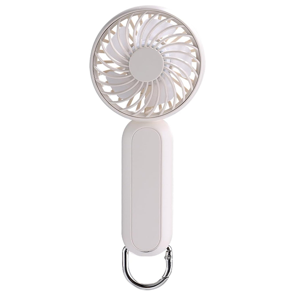 Techsuit Handheld Fan (A217), USB Rechargeable, Three Speeds, 1200mAh, Light Beige
