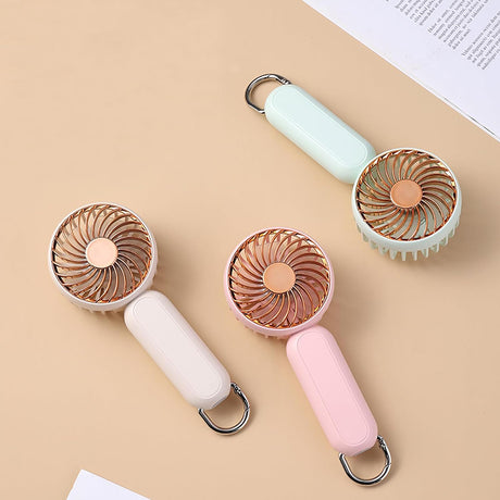 Techsuit Handheld Fan (A217), USB Rechargeable, Three Speeds, 1200mAh, Roz