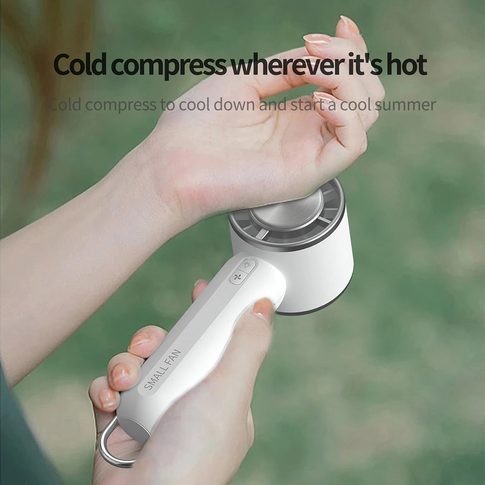 Techsuit Handheld Fan (HX138), Portable, Rechargeable, Three Speeds, with Flashlight, 1200mAh, Alb