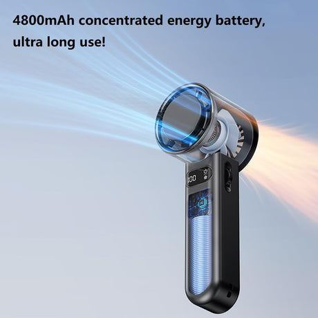 Techsuit Premium Handheld Fan (F83), Portable, Adjustable, Rechargeable, 4800mAh, Negru