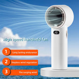 Techsuit Premium Handheld Fan (K38), Portable, Adjustable, Rechargeable, Digital Display, 4000mAh, Alb