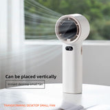 Techsuit Premium Handheld Fan (K38), Portable, Adjustable, Rechargeable, Digital Display, 4000mAh, Alb