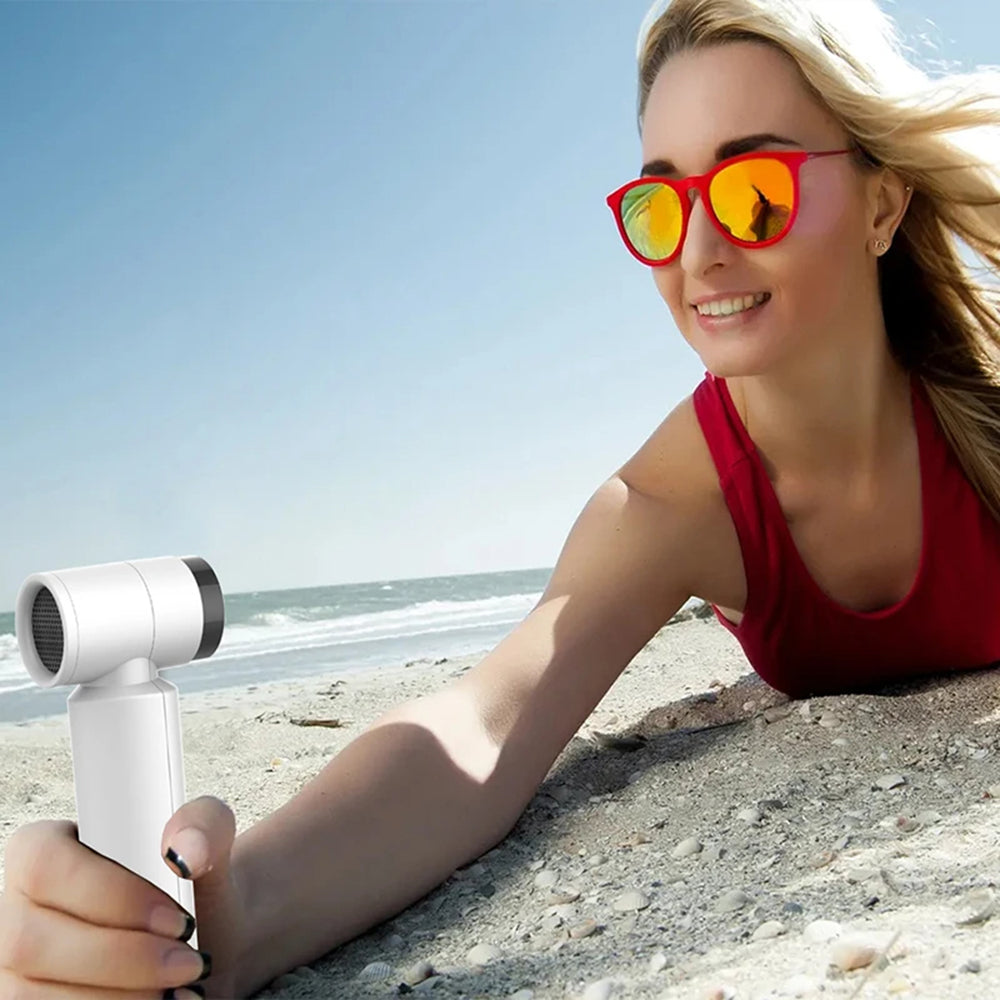 Techsuit Premium Handheld Fan (FS15), Multifunctional, Portable, Adjustable, 80000rpm, Rechargeable, 4500mAh, Alb