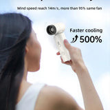 Techsuit Premium Handheld Fan (FS15), Multifunctional, Portable, Adjustable, 80000rpm, Rechargeable, 4500mAh, Verde Deschis