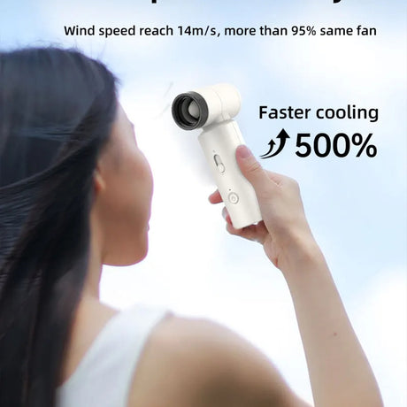 Techsuit Premium Handheld Fan (FS15), Multifunctional, Portable, Adjustable, 80000rpm, Rechargeable, 4500mAh, Verde Deschis