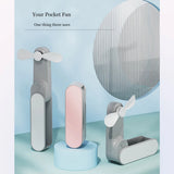Techsuit Handheld Fan (TF1), Portable, for Pocket, Adjustable, Rechargeable, Silent, 1200mAh, Roz