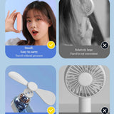 Techsuit Handheld Fan (TF1), Portable, for Pocket, Adjustable, Rechargeable, Silent, 1200mAh, Roz