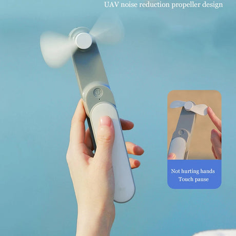 Techsuit Handheld Fan (TF1), Portable, for Pocket, Adjustable, Rechargeable, Silent, 1200mAh, Verde