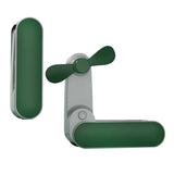 Techsuit Handheld Fan (TF1), Portable, for Pocket, Adjustable, Rechargeable, Silent, 1200mAh, Verde