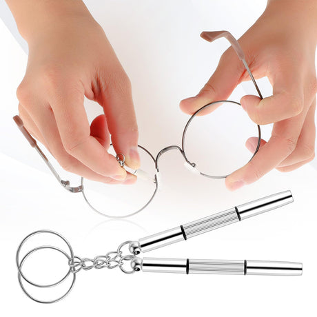 Techsuit Glasses Screwdriver with 4 Pairs of Silicone Nose Pads (ST1), from Metal, 6 x 0.5cm, Argintiu