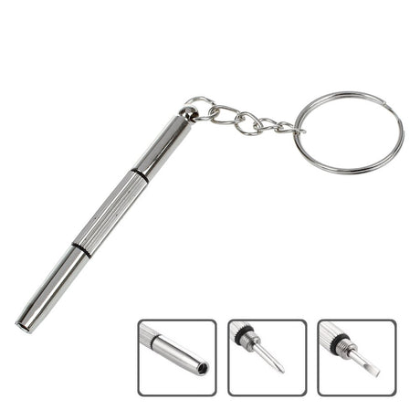 Techsuit Glasses Screwdriver with 4 Pairs of Silicone Nose Pads (ST1), from Metal, 6 x 0.5cm, Argintiu