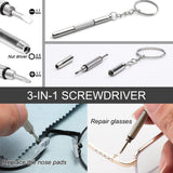 Techsuit Glasses Screwdriver with 4 Pairs of Silicone Nose Pads (ST1), from Metal, 6 x 0.5cm, Argintiu